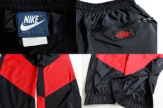 画像3: 80s USA製 NIKEナイキ AIR JORDAN エア ジョーダン 切り替え ナイロンパンツ 黒×赤 L (3)