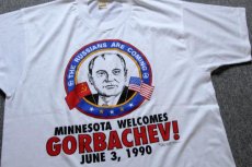 画像1: デッドストック★90s USA製 GORBACHEV!ゴルバチョフ Tシャツ 白 L (1)