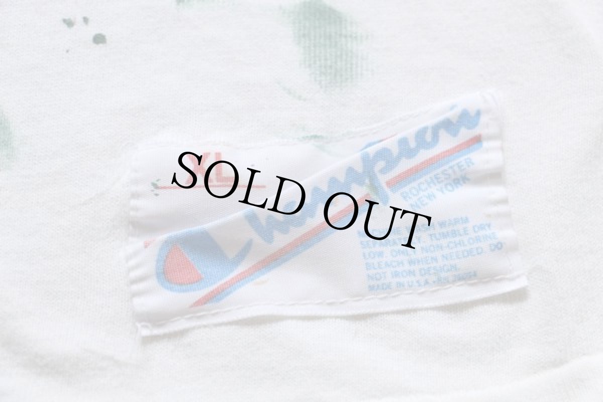 画像4: 90s USA製 Championチャンピオン NFL DENVER BRONCOS フットボールTシャツ ボロ ペンキ飛び 白 XL (4)