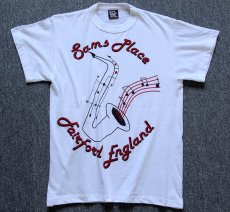 画像2: 80s 英国製 Rose of England サックス Tシャツ 白 M (2)