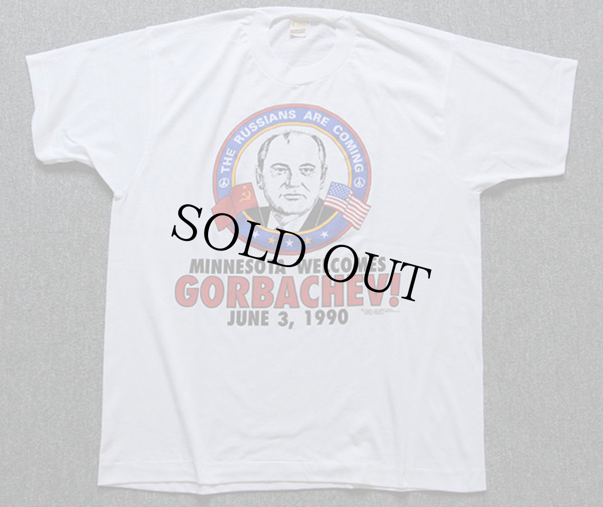 画像2: デッドストック★90s USA製 GORBACHEV!ゴルバチョフ Tシャツ 白 L (2)