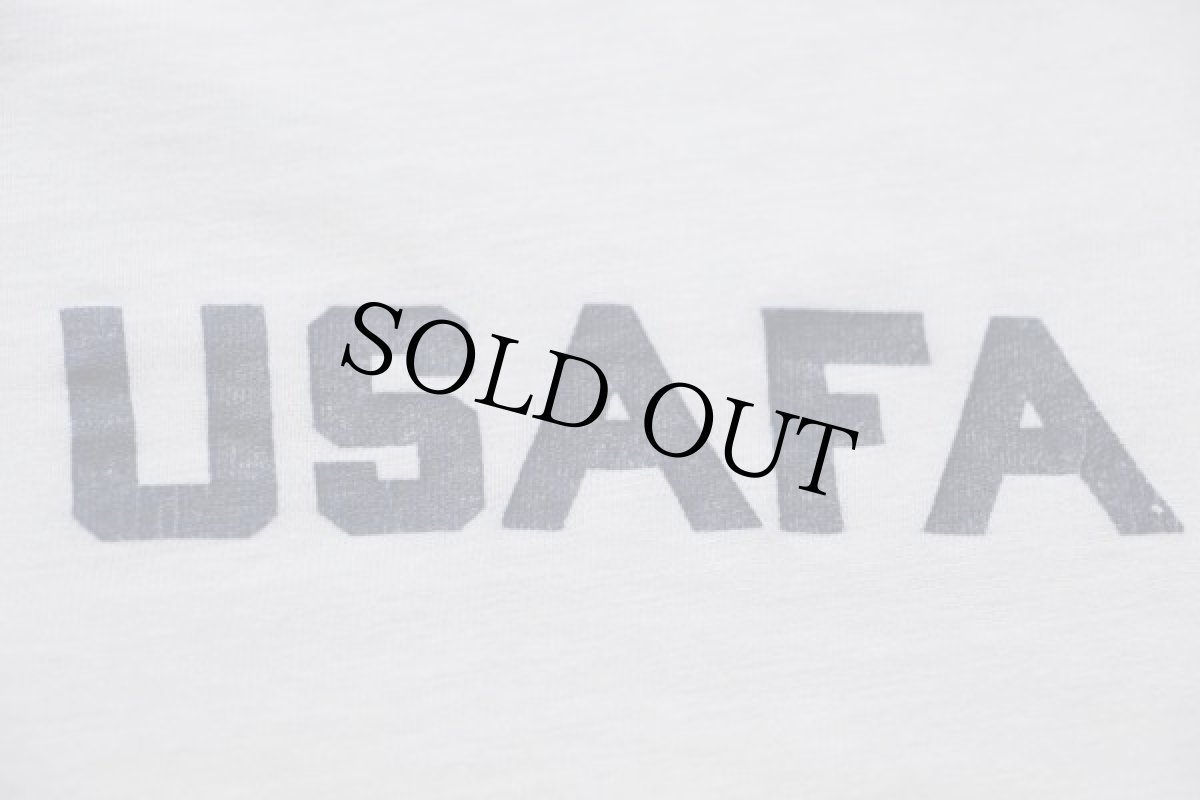 画像5: 80s USA製 Championチャンピオン USAFA コットン リンガーTシャツ 白×紺 S★U.S.AIR FORCE USAF (5)