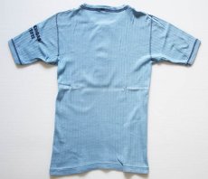 画像3: 70s USA製 ARTEX ヘンリーネック 針抜き コットンTシャツ 水色 M (3)