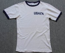 画像2: 80s USA製 Championチャンピオン USAFA コットン リンガーTシャツ 白×紺 S★U.S.AIR FORCE USAF (2)