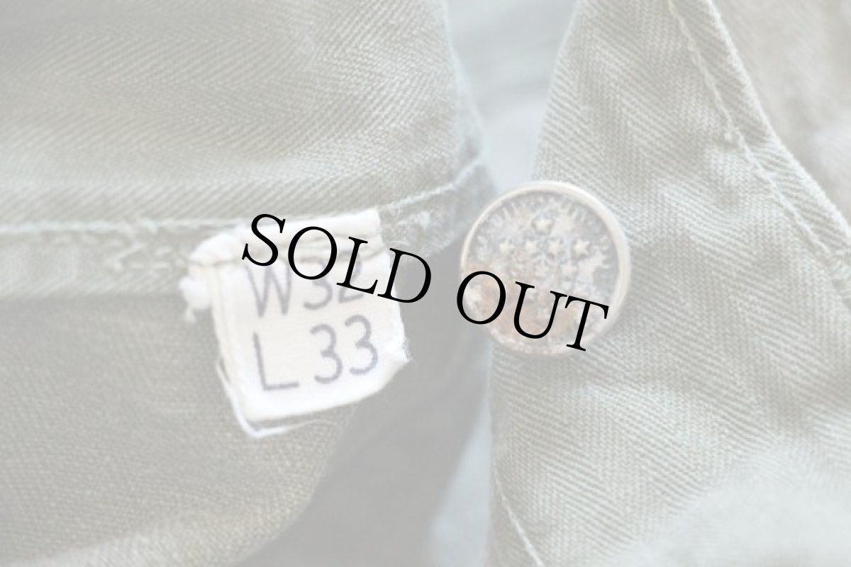 画像4: 40s 米軍 U.S.ARMY M-43 HBT ヘリンボーンツイル カーゴパンツ w32 L33 (4)