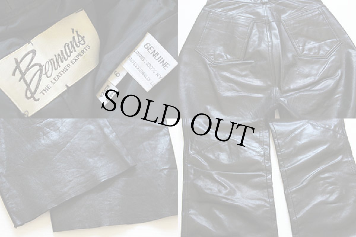 画像3: 80s Berman's レザーパンツ 黒 6 (3)