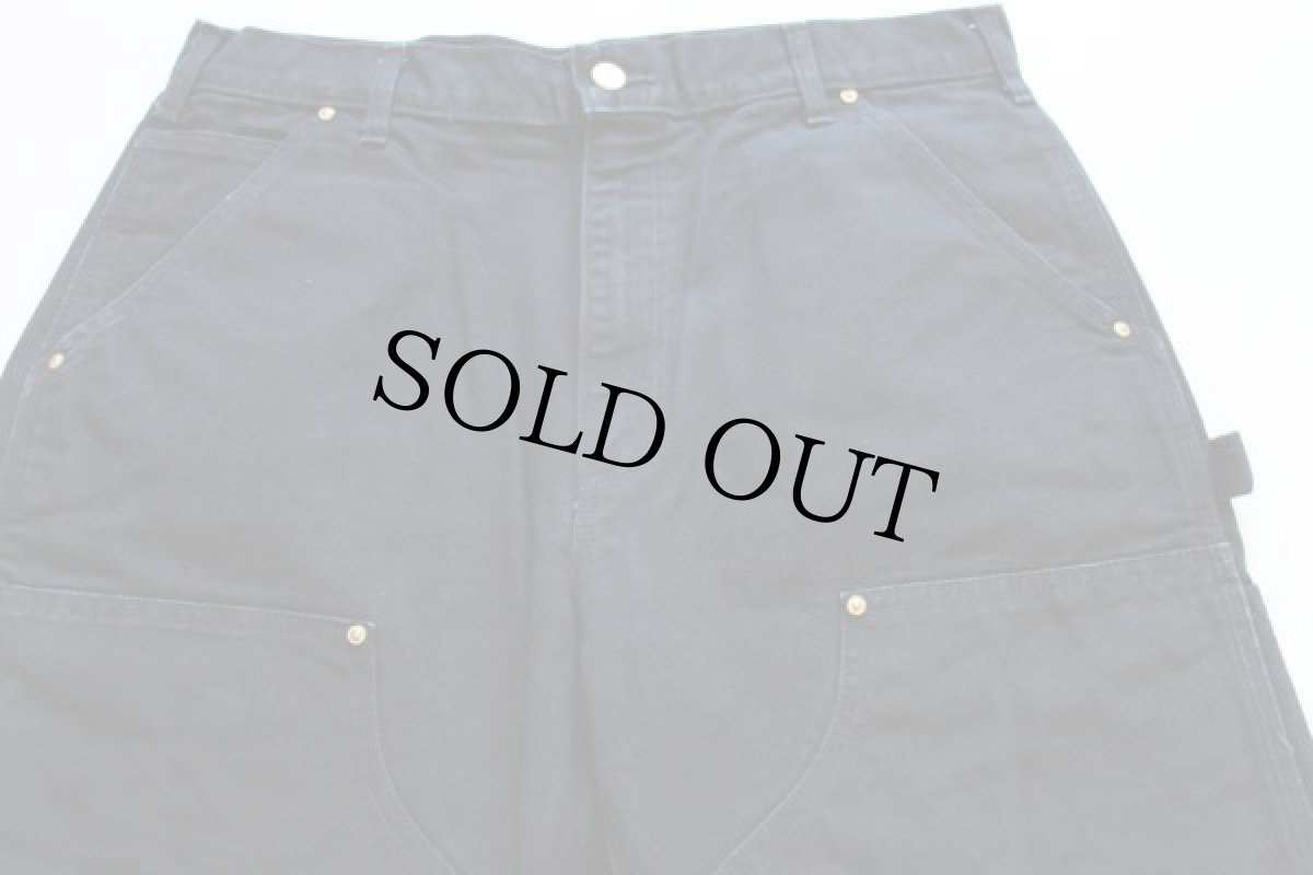 画像2: USA製 carharttカーハート ダブルニー ダック地 ペインターパンツ 黒 w35 (2)