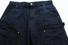 画像2: USA製 carharttカーハート ダブルニー ダック地 ペインターパンツ 黒 w35 (2)