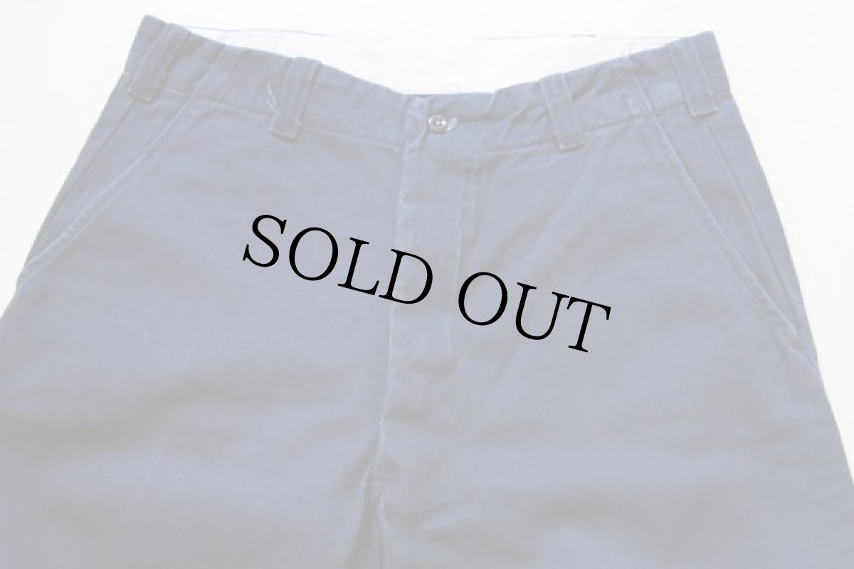 画像2: 70s USA製 WORK WEAR コットン ワークパンツ 紺 32 (2)