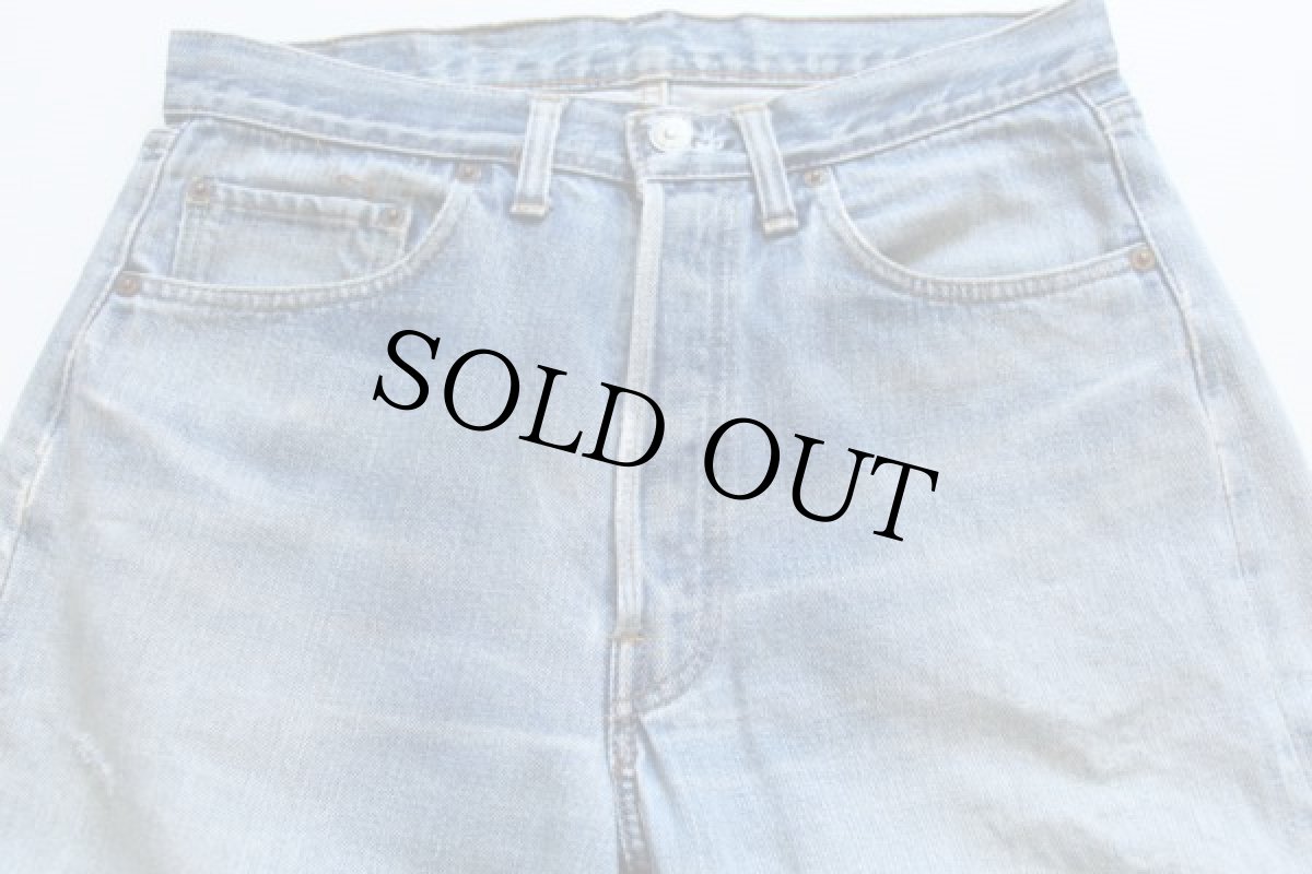 画像2: 70s USA製 Levi'sリーバイス 501 シングル 66前期 デニムパンツ ボロ W33 (2)