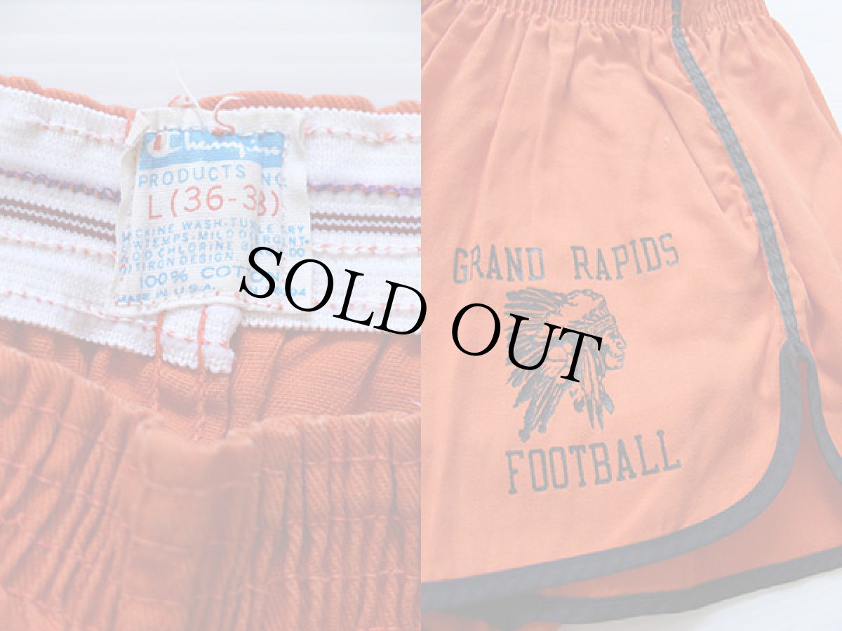 画像3: 70s USA製 Championチャンピオン インディアンヘッド コットン トレーニングショーツ オレンジ L (3)