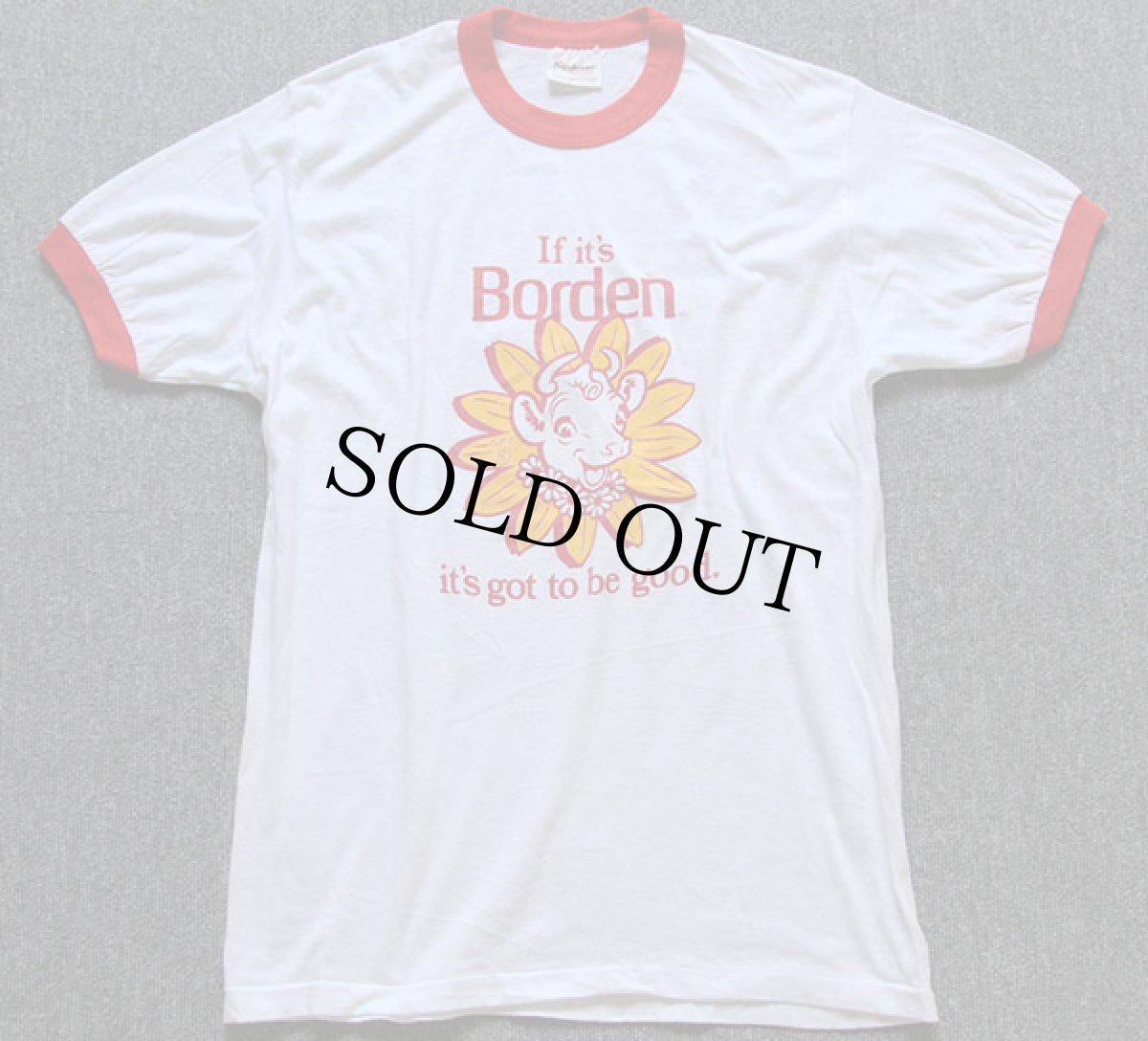 画像2: 80s USA製 Stedman If it's Borden リンガーTシャツ 白×赤 L (2)