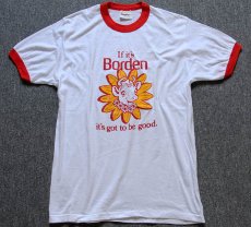 画像2: 80s USA製 Stedman If it's Borden リンガーTシャツ 白×赤 L (2)