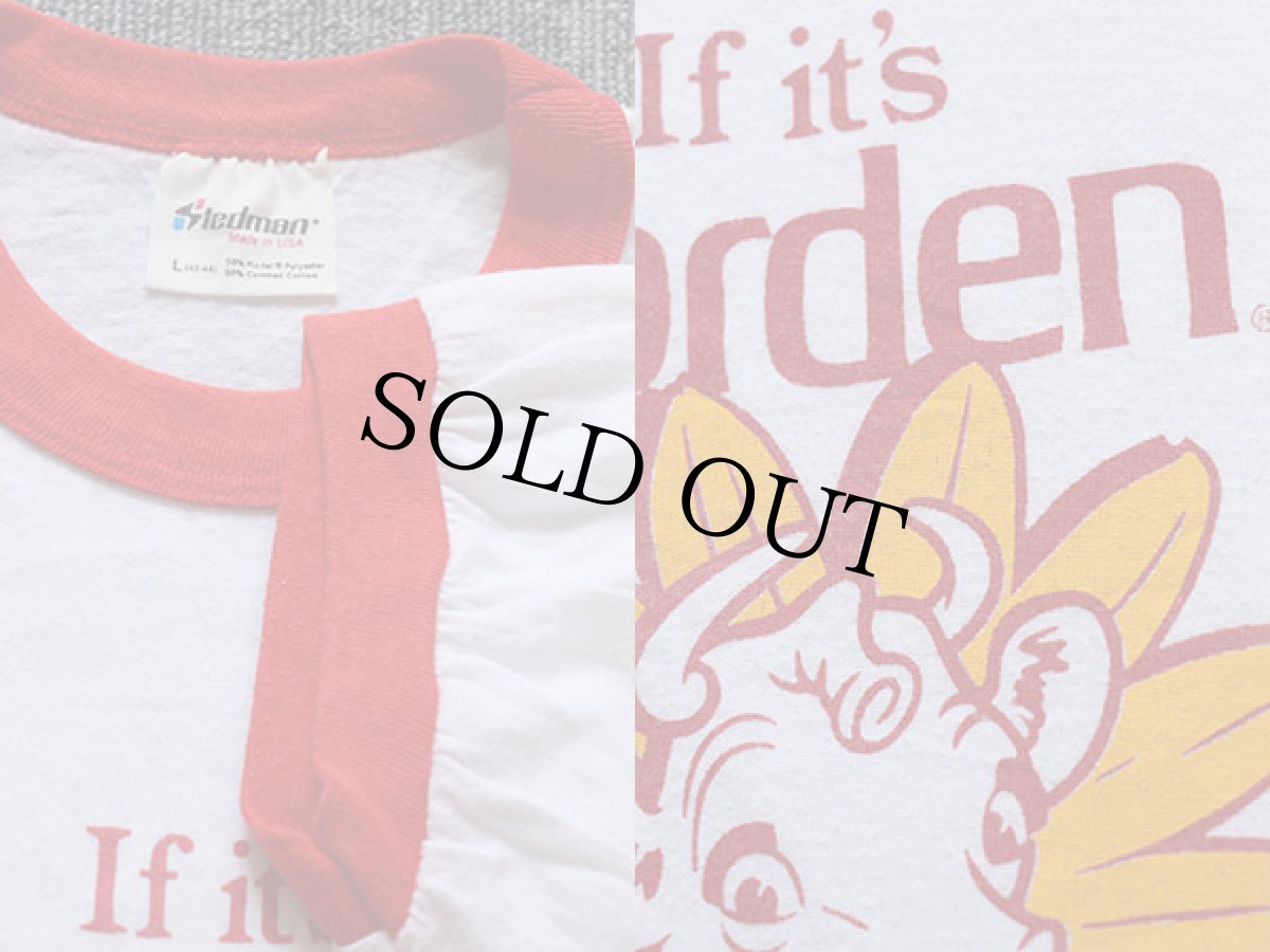 画像3: 80s USA製 Stedman If it's Borden リンガーTシャツ 白×赤 L (3)