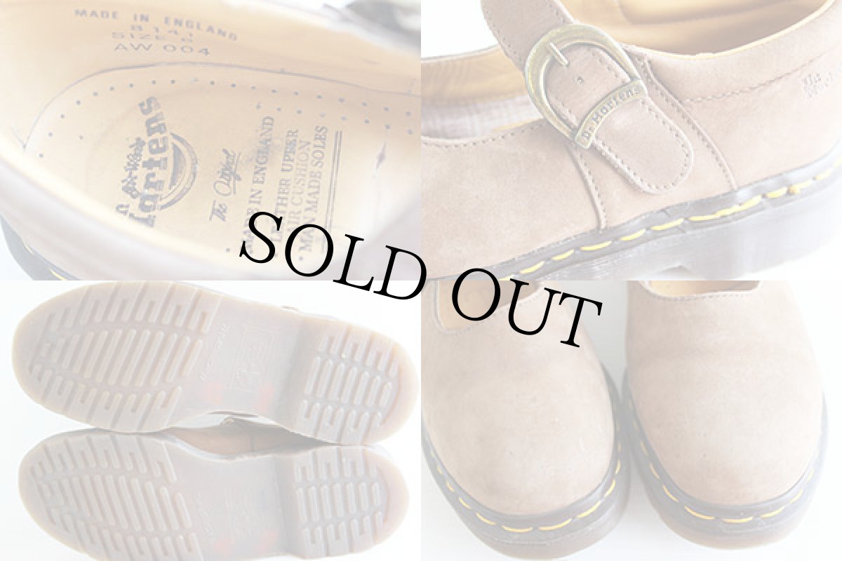 画像3: 英国製 DR.MARTENSドクターマーチン ストラップ ヌバック レザーシューズ モカ UK6 (3)