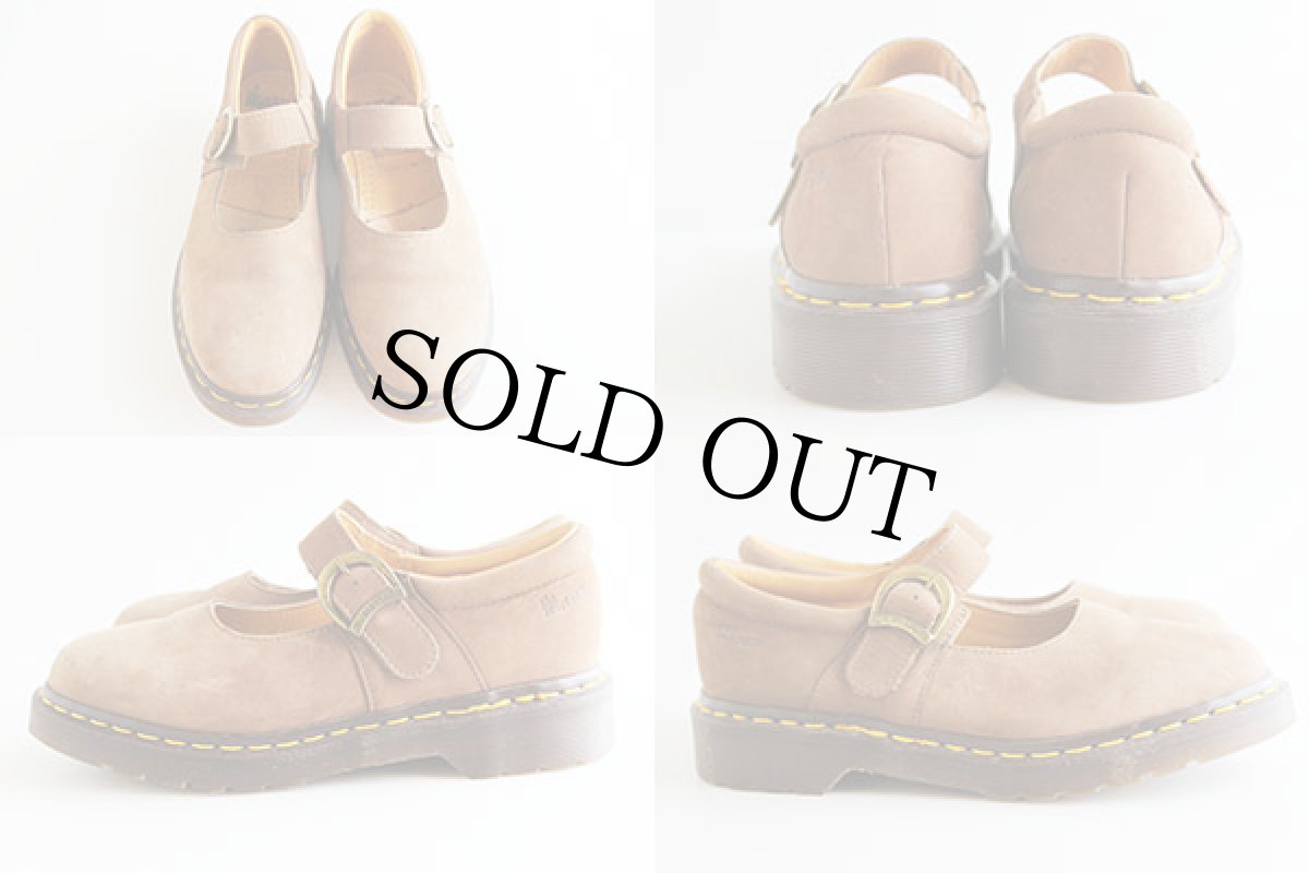 画像2: 英国製 DR.MARTENSドクターマーチン ストラップ ヌバック レザーシューズ モカ UK6 (2)