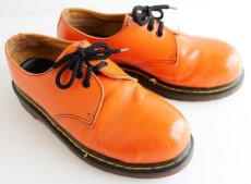 画像1: 英国製 DR.MARTENSドクターマーチン 3ホール キャップトゥ レザーシューズ オレンジ UK7 (1)