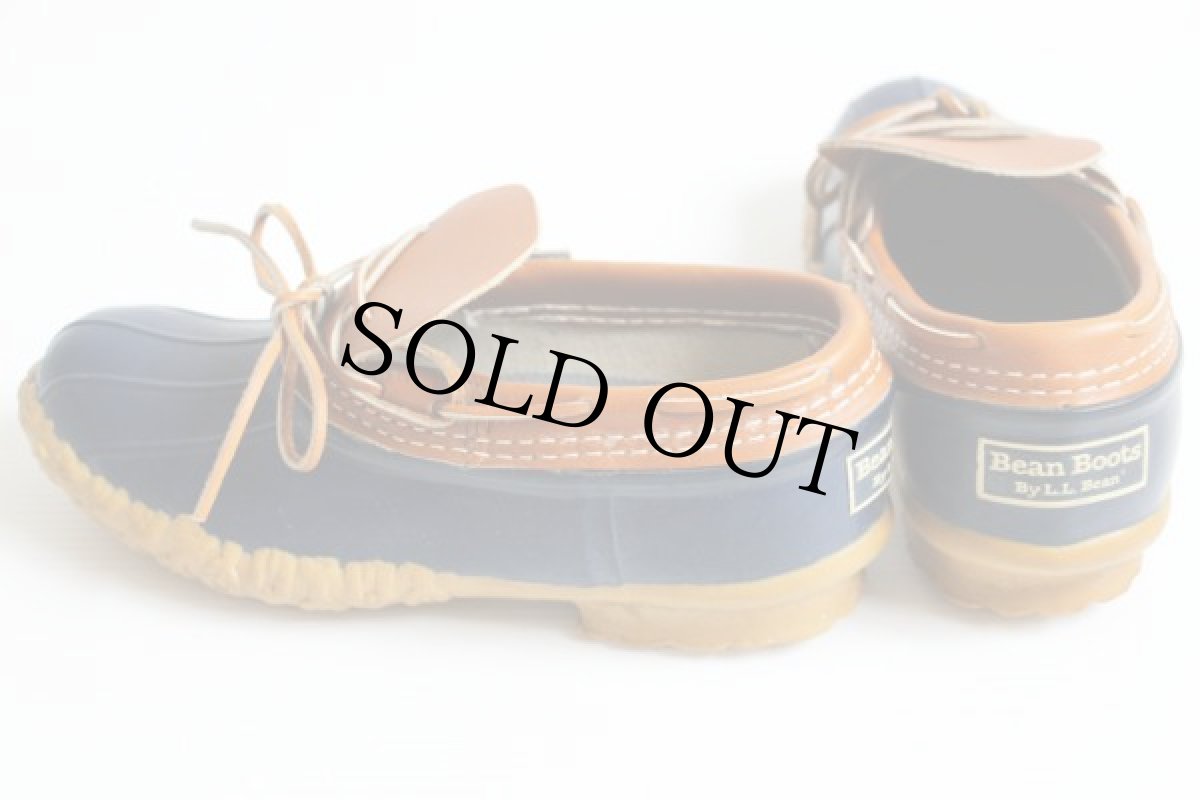 画像2: USA製 L.L.Bean ビーンブーツ ラバーモカシン タン×ネイビー 7★ガムシューズ (2)