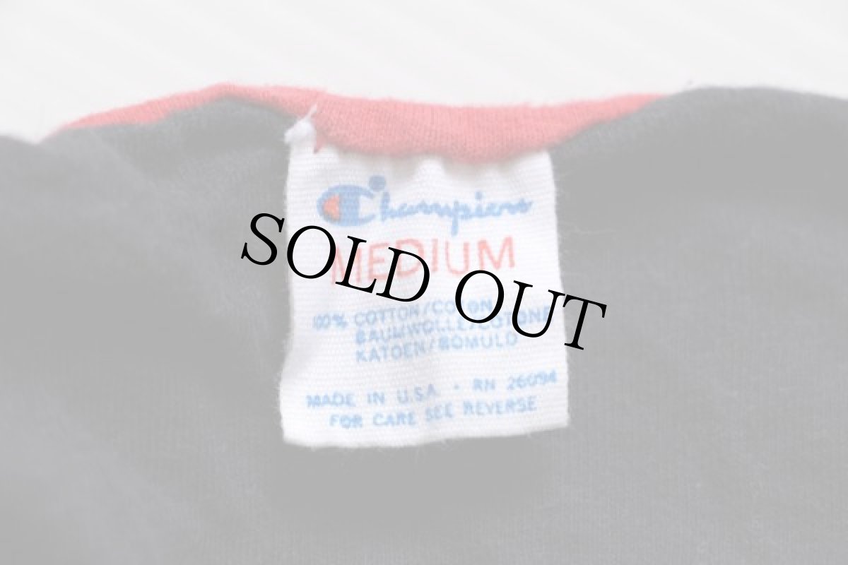 画像4: 80s USA製 Championチャンピオン TEXAS TECH コットン リバーシブルTシャツ 黒×赤 M (4)