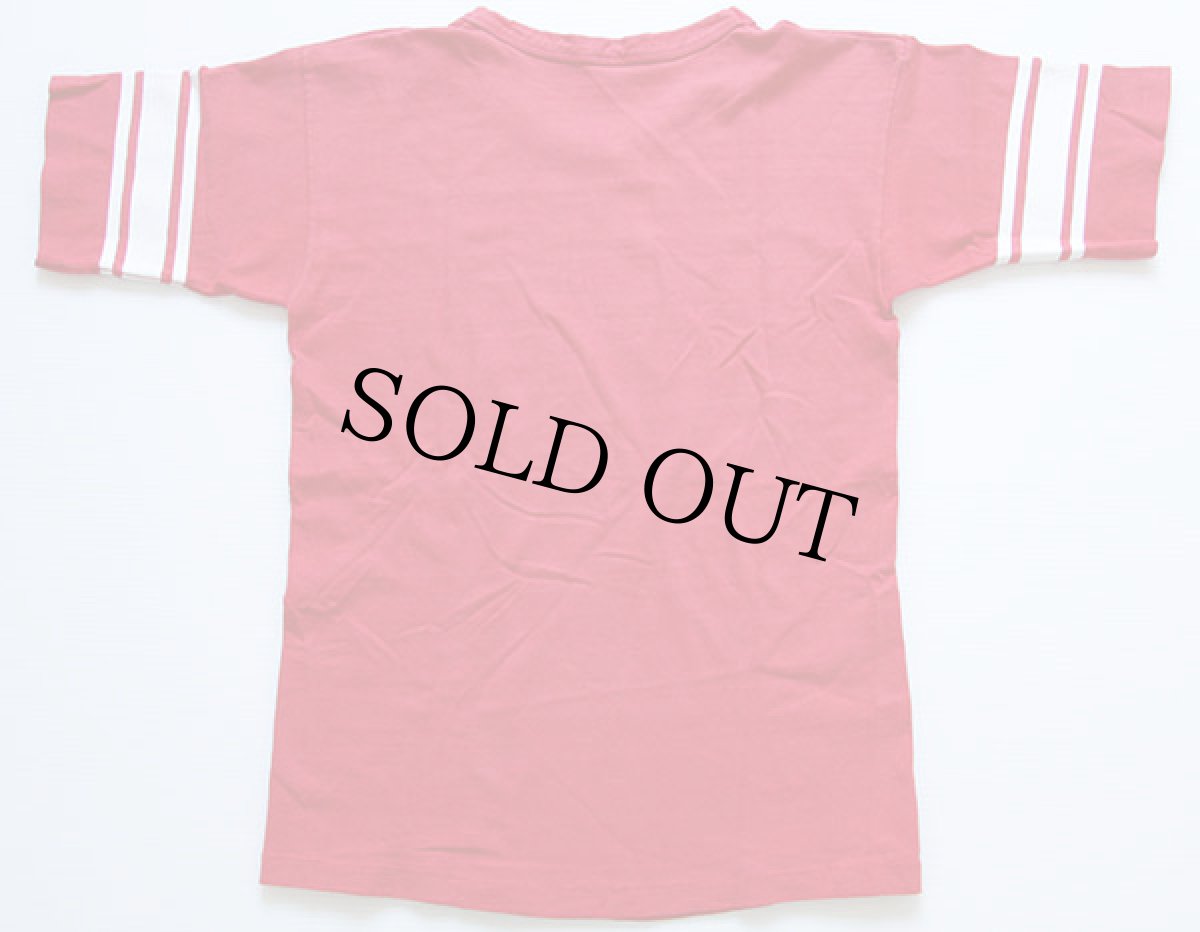 画像2: 70s USA製 Championチャンピオン 無地 コットン フットボールTシャツ 赤 L (2)