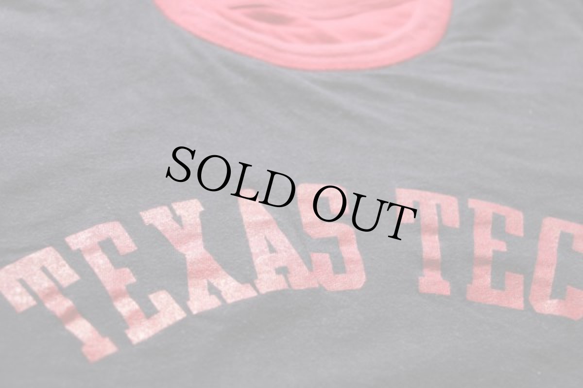 画像5: 80s USA製 Championチャンピオン TEXAS TECH コットン リバーシブルTシャツ 黒×赤 M (5)