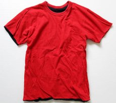 画像3: 80s USA製 Championチャンピオン TEXAS TECH コットン リバーシブルTシャツ 黒×赤 M (3)