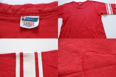 画像4: 70s USA製 Championチャンピオン 無地 コットン フットボールTシャツ 赤 L (4)
