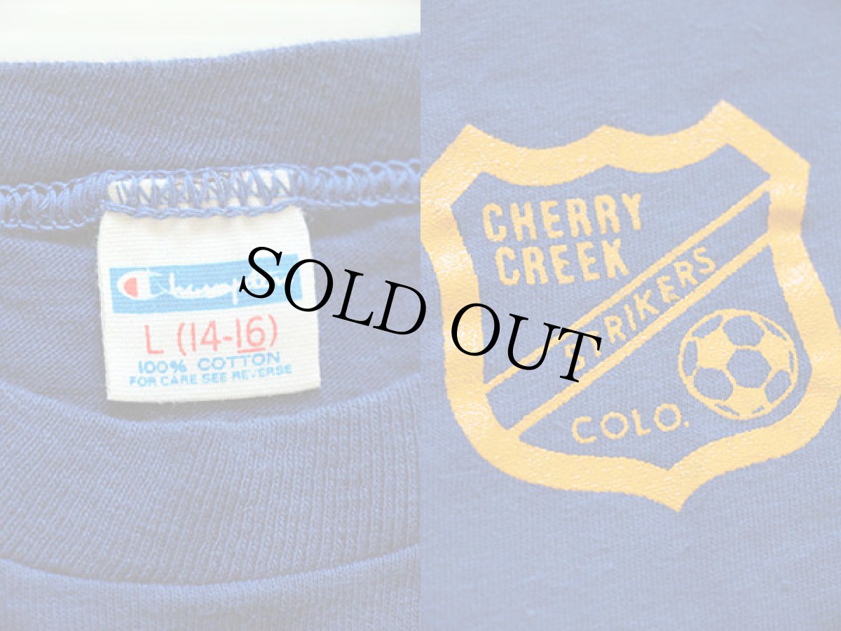 画像3: 70s USA製 Championチャンピオン CHERRY CREEK Tシャツ 青 キッズ L (3)