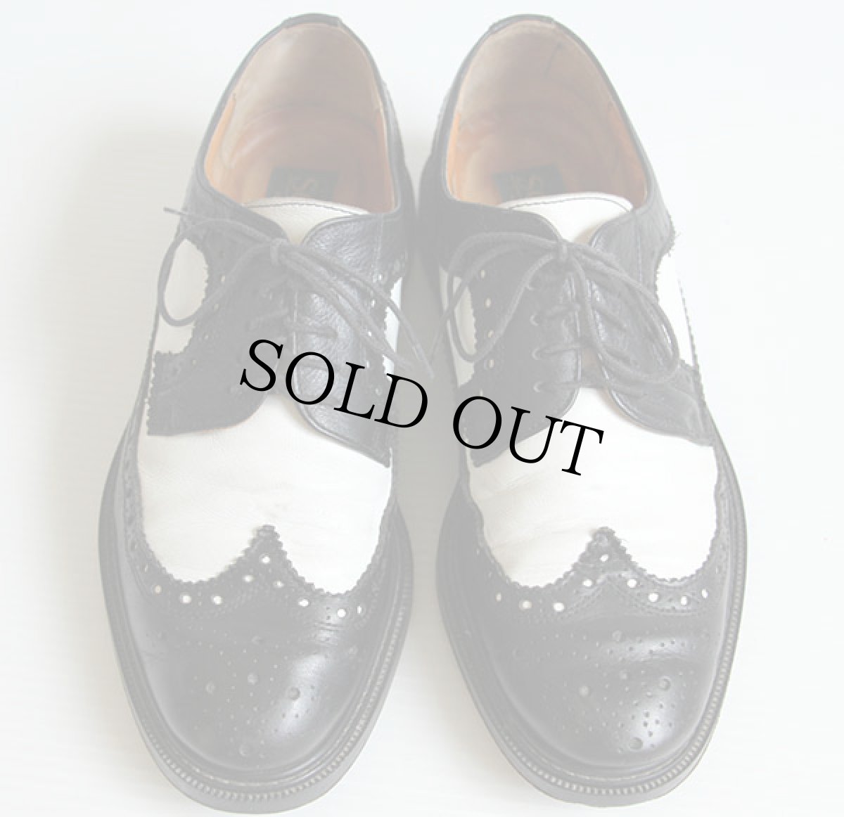 画像3: イタリア製 SOHO ウイングチップ レザーシューズ 黒×白 7.5★革靴 (3)