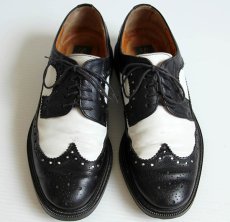 画像3: イタリア製 SOHO ウイングチップ レザーシューズ 黒×白 7.5★革靴 (3)