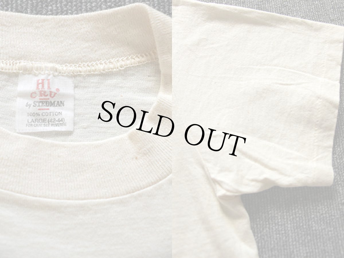 画像3: 70s USA製 STEDMAN 無地 コットン ポケットTシャツ 生成り L (3)