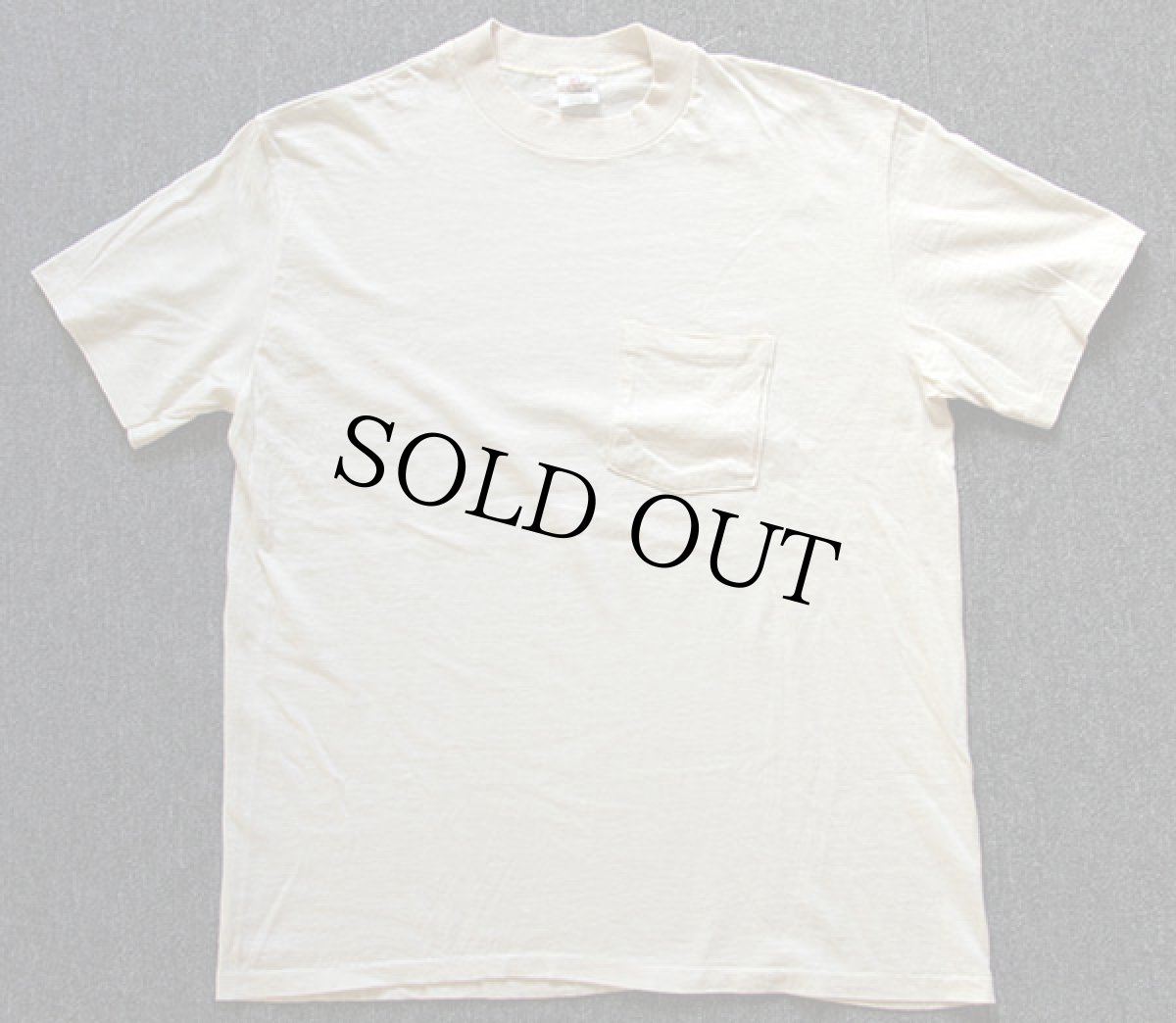 画像2: 70s USA製 STEDMAN 無地 コットン ポケットTシャツ 生成り L (2)