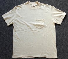 画像2: 80s USA製 STEDMAN 無地 コットン ポケットTシャツ 生成り L (2)