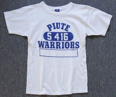 画像2: 90s USA製 Championチャンピオン PIUTE WARRIORS 四段中抜き コットンTシャツ 白 S (2)