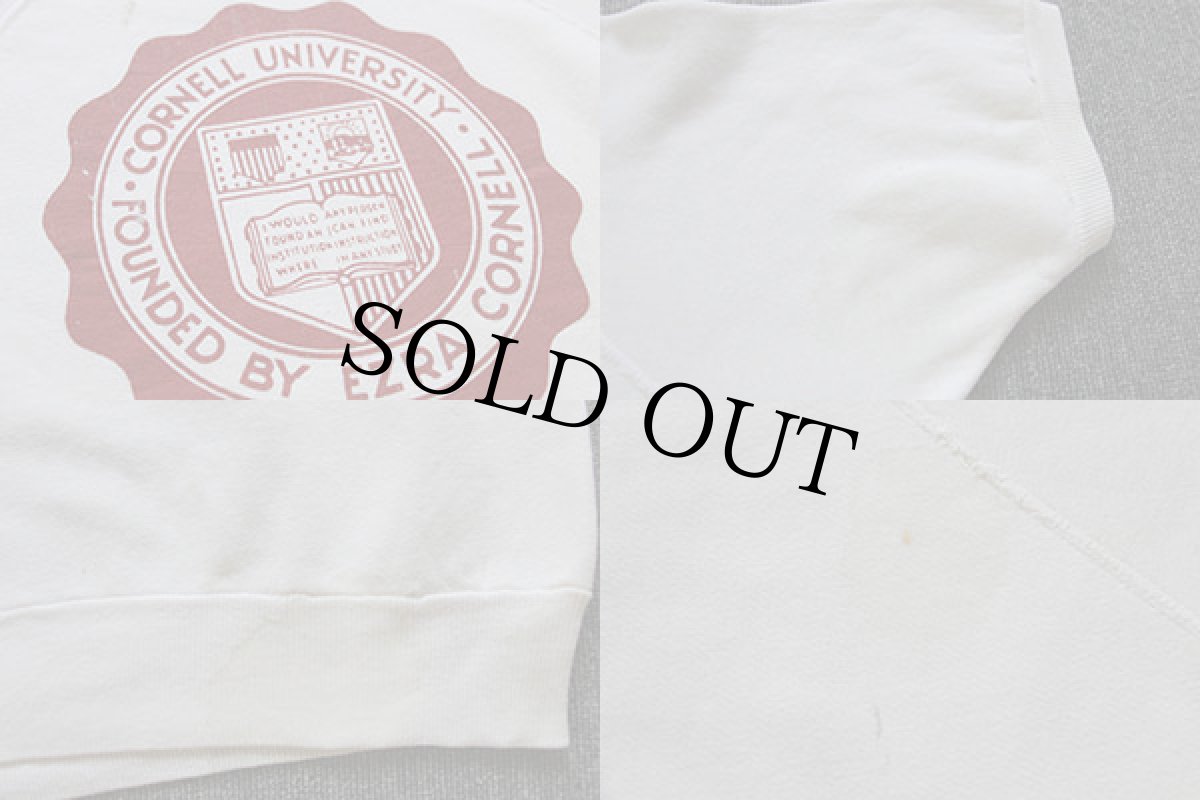 画像3: 70s CORNELL UNIVERSITY 半袖スウェット 白 (3)