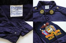 画像3: 50s Durable Outfitters AMERICAN LEGION パッチ付き コットンポプリンシャツ ナス紺 (3)