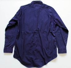 画像2: 50s Durable Outfitters AMERICAN LEGION パッチ付き コットンポプリンシャツ ナス紺 (2)