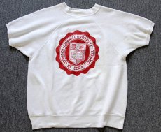 画像1: 70s CORNELL UNIVERSITY 半袖スウェット 白 (1)