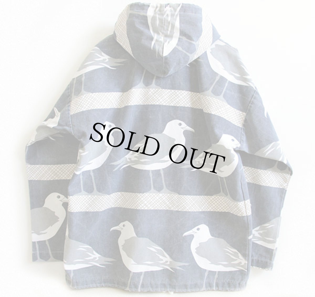 画像2: 90s USA製 MICHIGAN RAGミシガンラグ カモメ 総柄 パーカー (2)