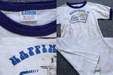 画像4: 70s USA製 Championチャンピオン HAPPINESS IS 染み込みプリント リンガーTシャツ キッズ M (4)