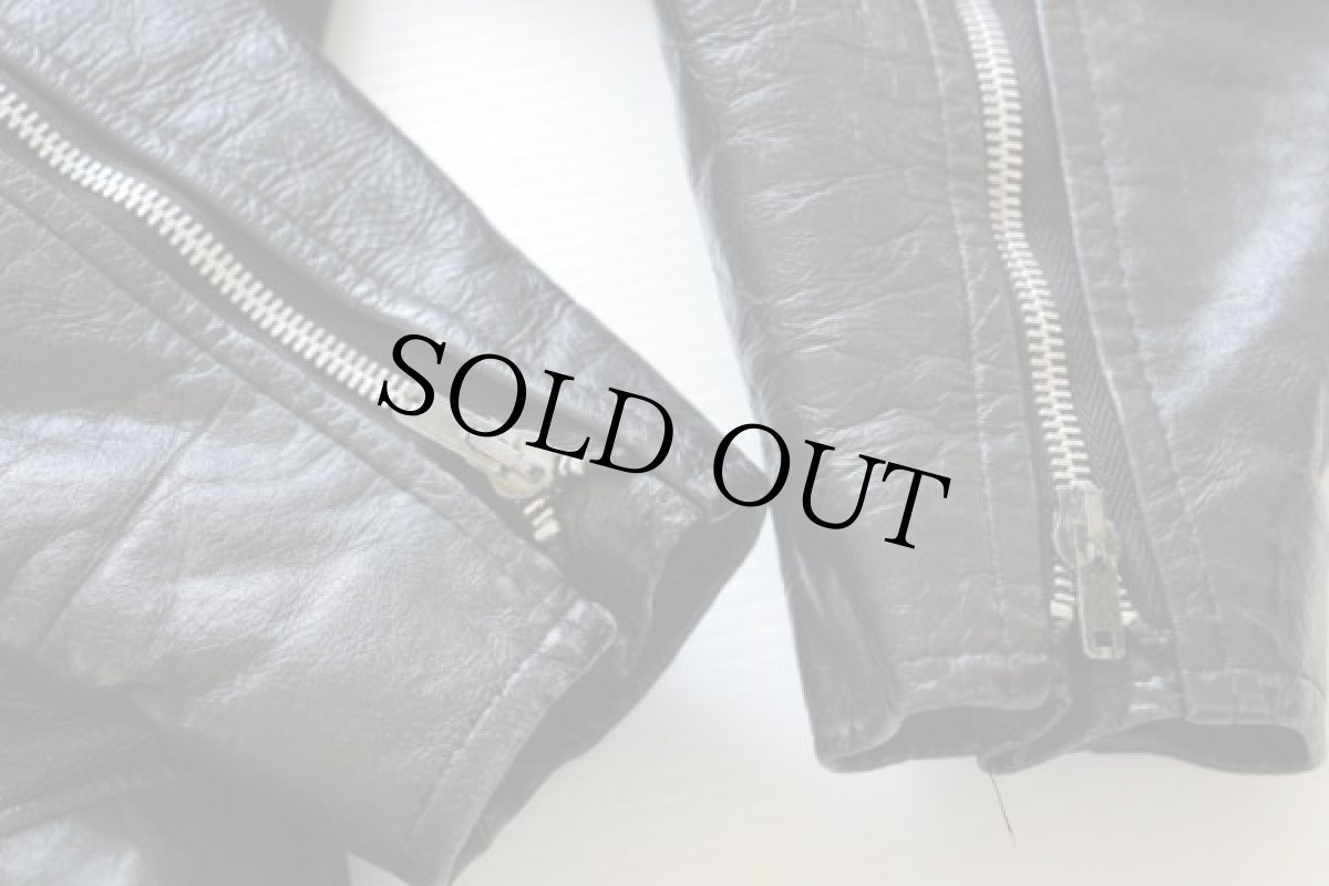 画像7: 70s gino leathers ダブルライダース レザージャケット 黒 10 (7)
