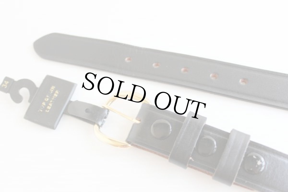 画像2: デッドストック★ポストマン レザーベルト 黒 34★849 (2)