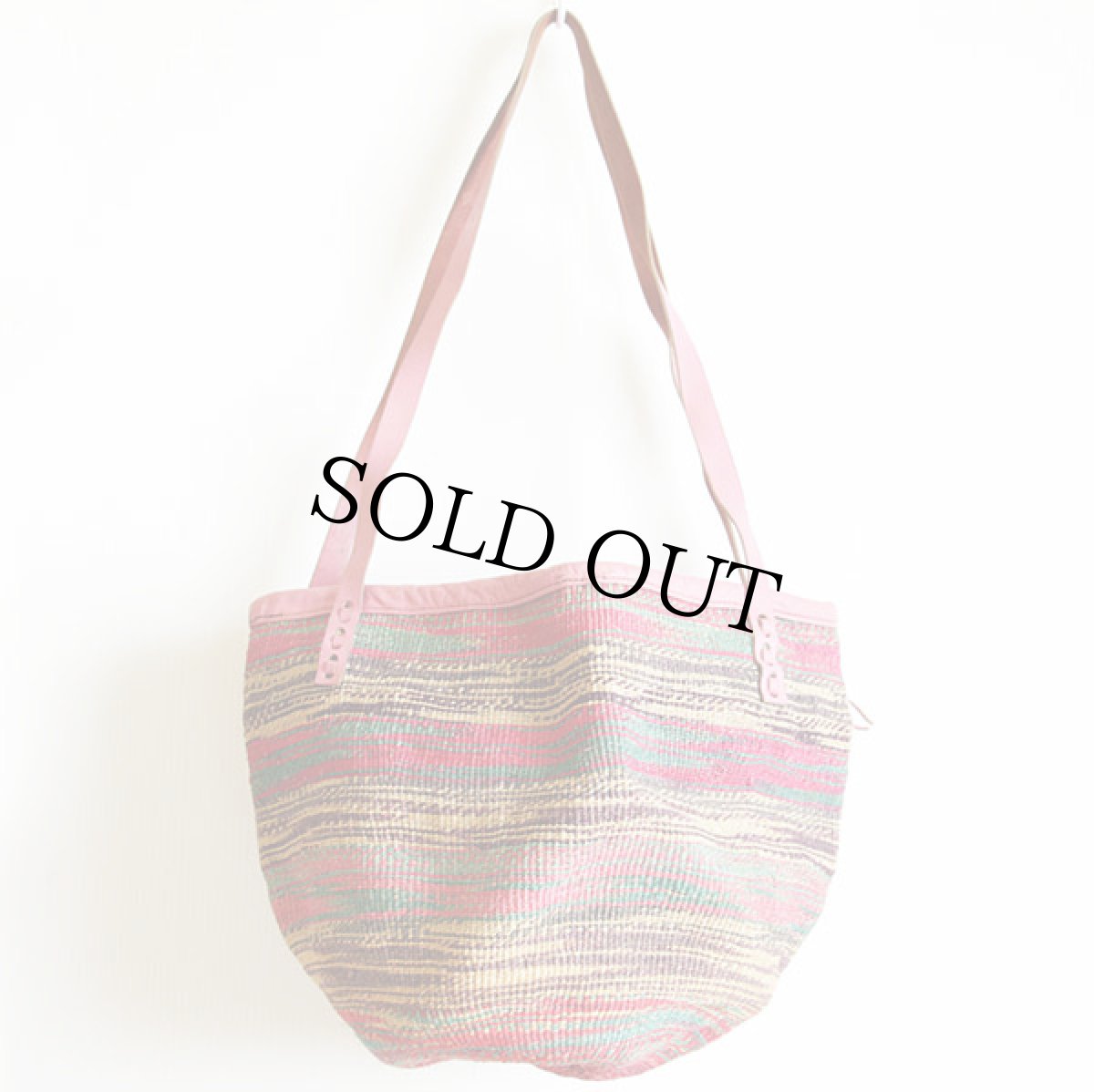 画像2: 編み込み かごバッグ 巾着タイプ (2)