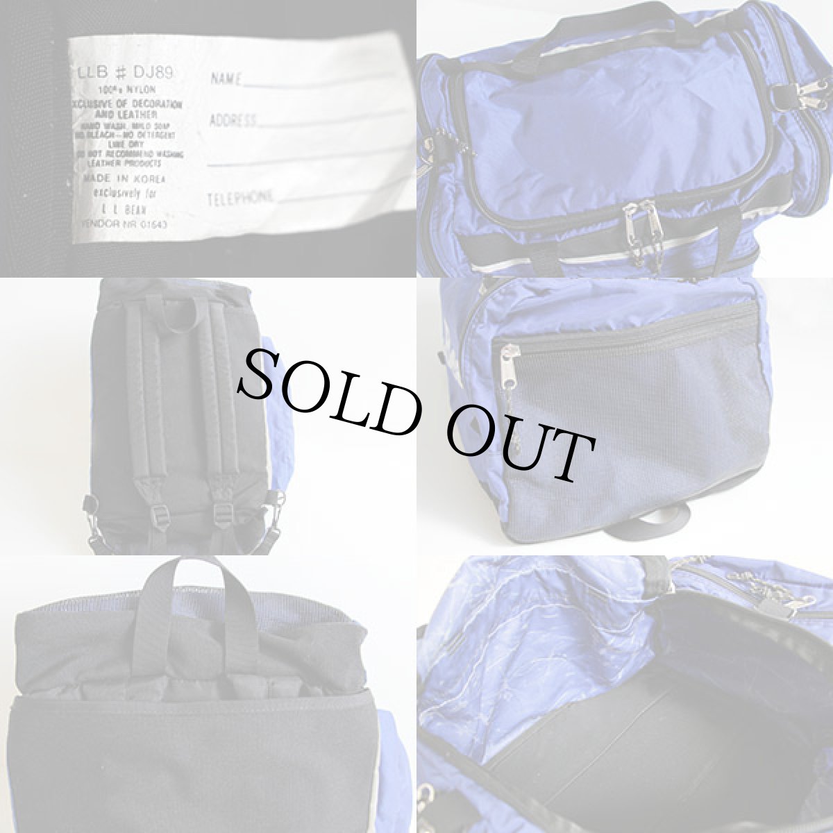 画像4: 90s L.L.Bean 3WAY ナイロン ダッフルバッグ 青 (4)