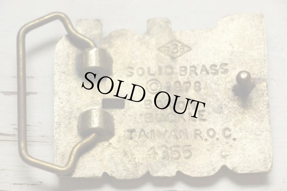 画像2: 70s BARON BUCKLE Butch ネーム ブラス バックル (2)