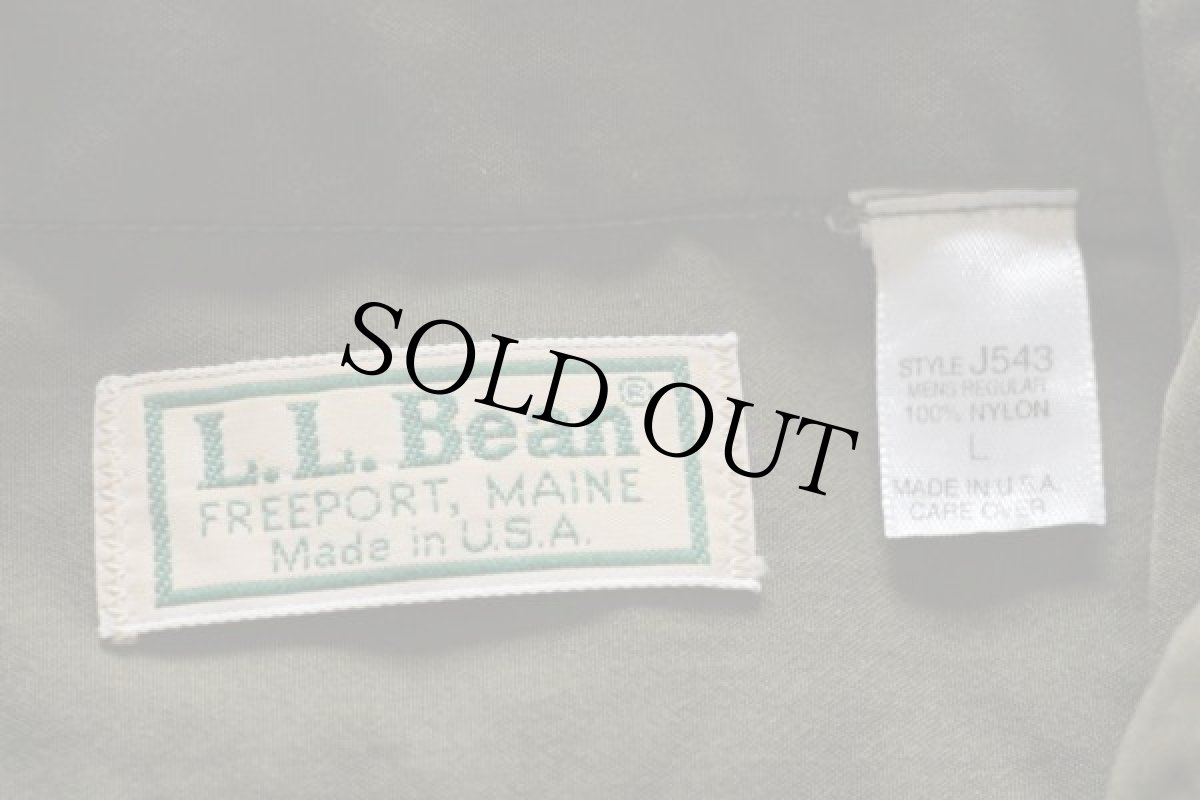 画像4: 80s USA製 L.L.Bean ナイロン サファリシャツ オリーブ L (4)