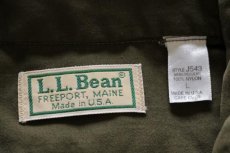 画像4: 80s USA製 L.L.Bean ナイロン サファリシャツ オリーブ L (4)