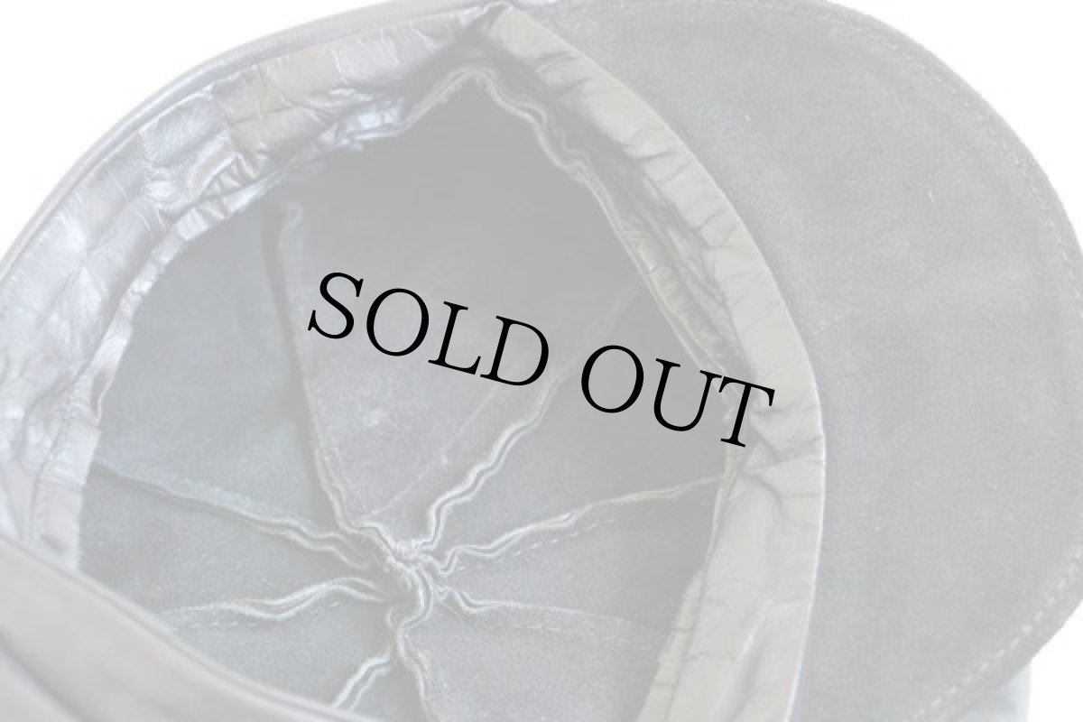 画像4: ビンテージ UNKNOWN レザーキャスケット 黒 (4)