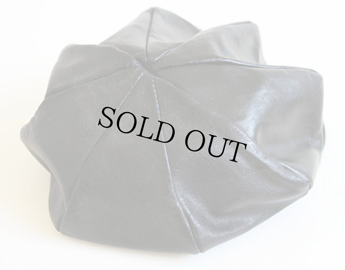 画像2: ビンテージ UNKNOWN レザーキャスケット 黒 (2)