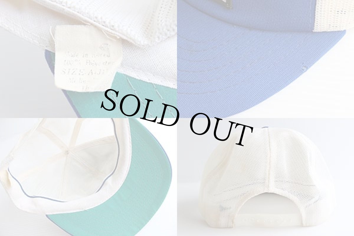 画像3: 80s ESSO TIGER エッソタイガー パッチ付き メッシュキャップ 青×白 (3)